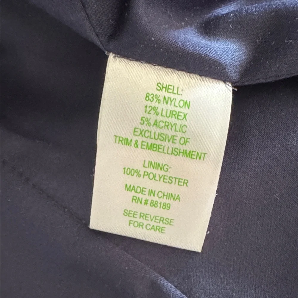 Lilly Pulitzer Hagen Metallic Navy Blue Tweed Cropped Blazer Jacket size 2 - Picture 7 of 11